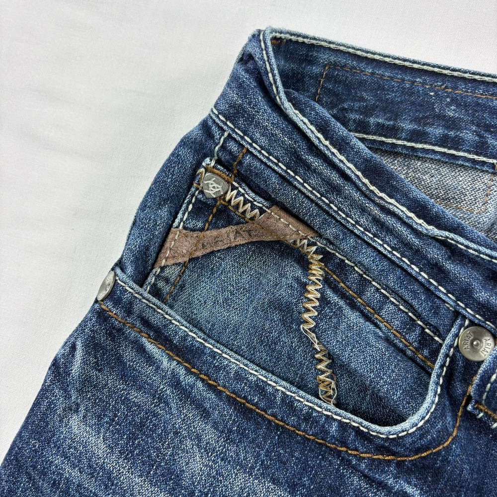 Ariat Jeans Mens 33x30 (Fits 34x30) Blue Bootcut Western Casual Workwear Denim - Picture 3 of 12